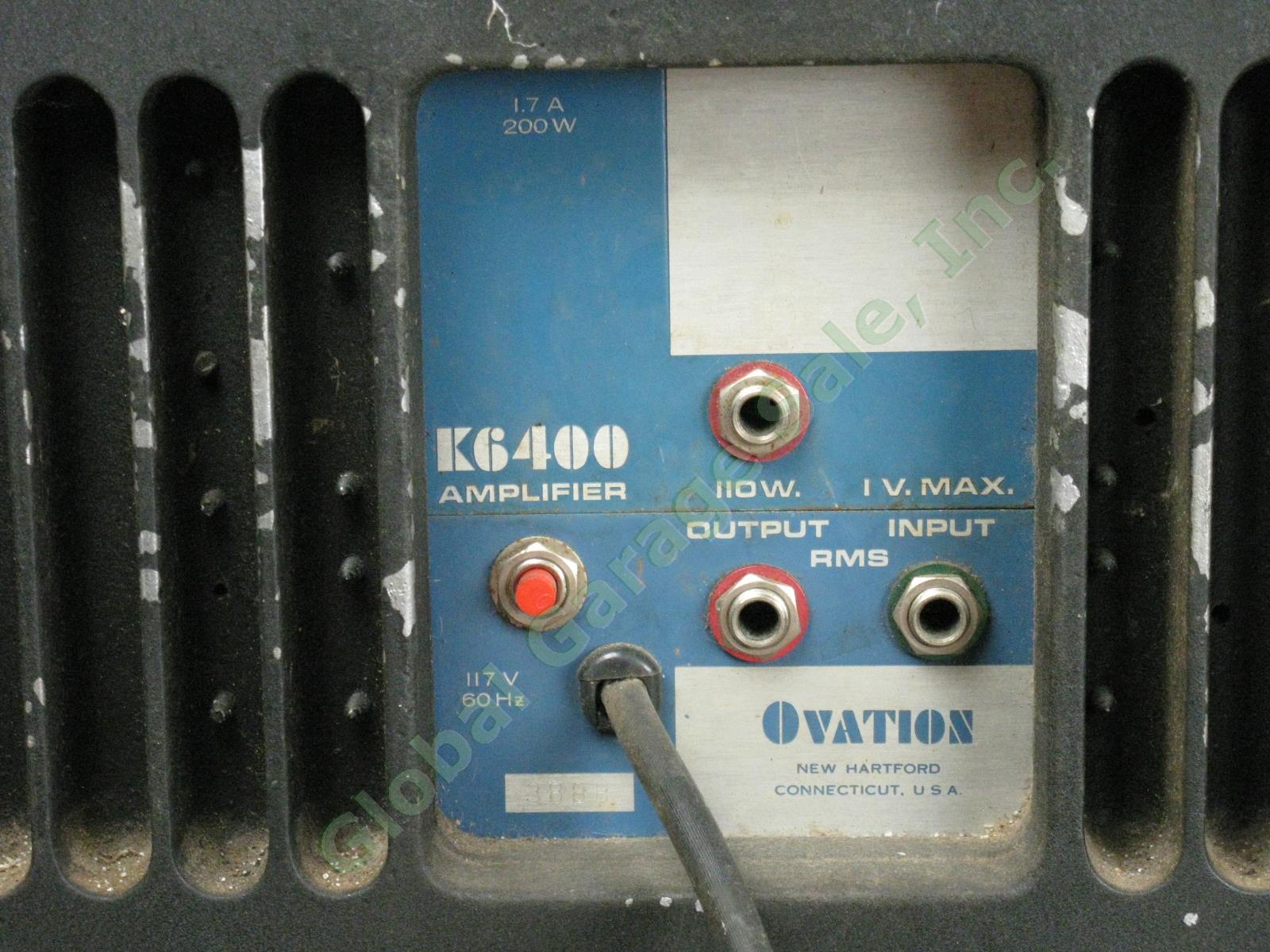 RARE Vintage Ovation K6400 Bass Guitar Amp Head 2-Channel 200 Watt Amplifier NR! 5