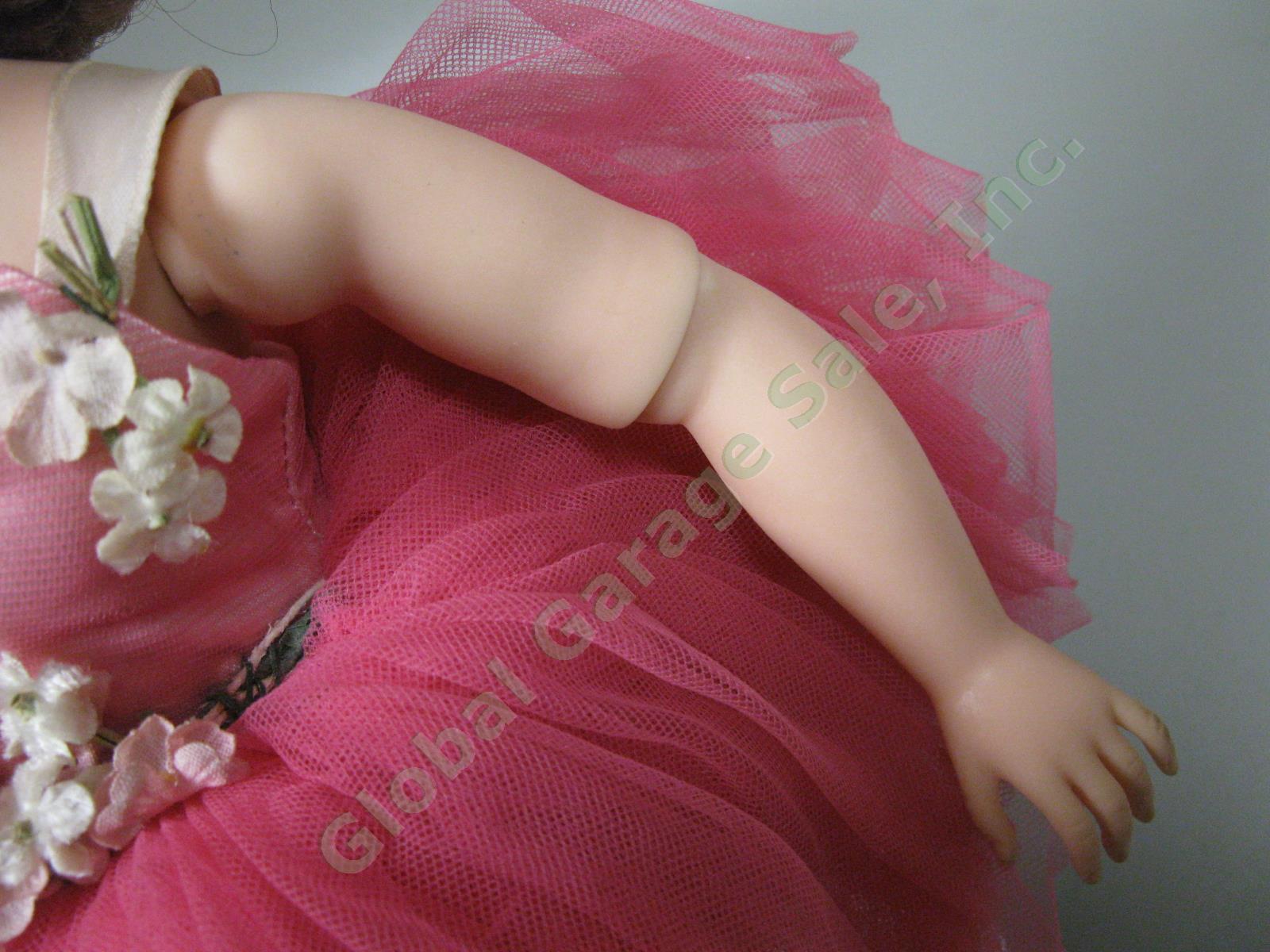 Rare 1950’s Madame Alexander 14.75” Elise Ballerina Doll Pink Tutu Brunette Wig 3