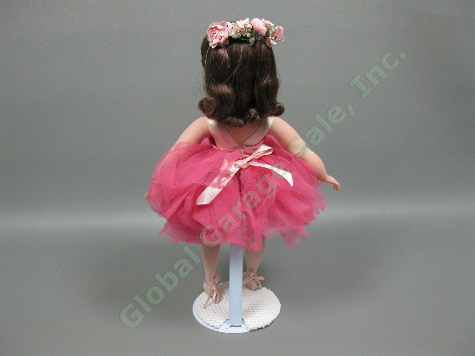 Rare 1950’s Madame Alexander 14.75” Elise Ballerina Doll Pink Tutu Brunette Wig 7