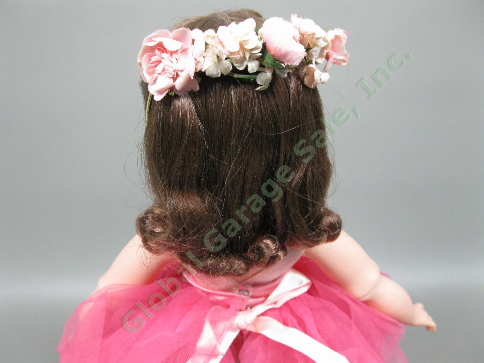 Rare 1950’s Madame Alexander 14.75” Elise Ballerina Doll Pink Tutu Brunette Wig 8