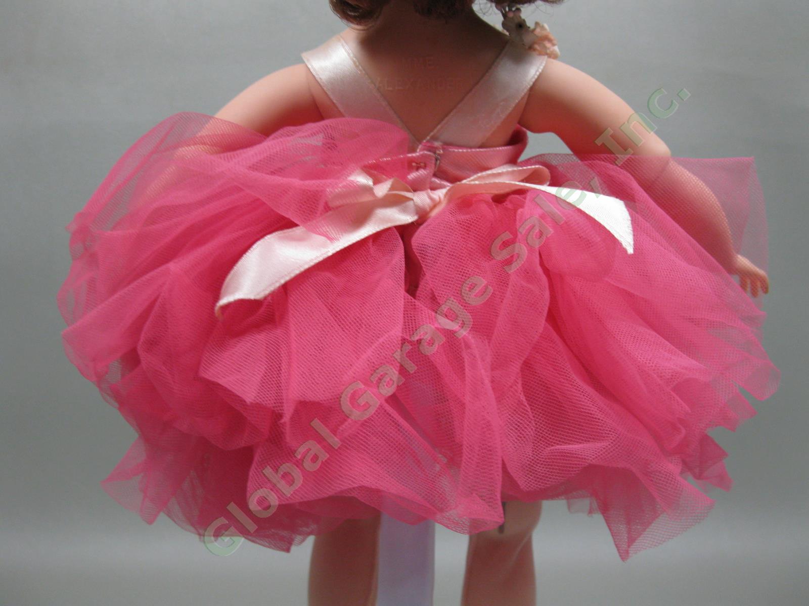 Rare 1950’s Madame Alexander 14.75” Elise Ballerina Doll Pink Tutu Brunette Wig 10