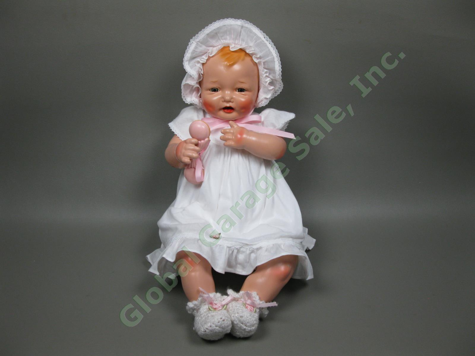 Antique 1924 Effanbee Bubbles 23" Baby Girl Doll Sleep Eyes Composition Cloth NR