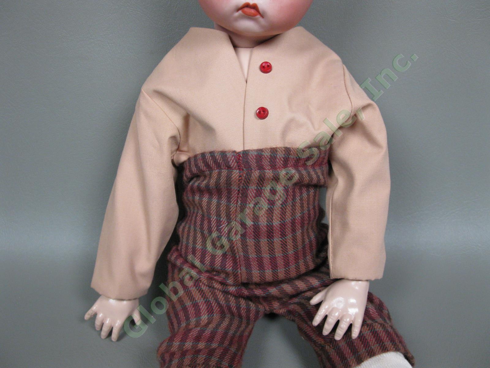 Vintage Grumpy Heubach German Baby Boy Doll Reproduction Signed Porcelain Head 2