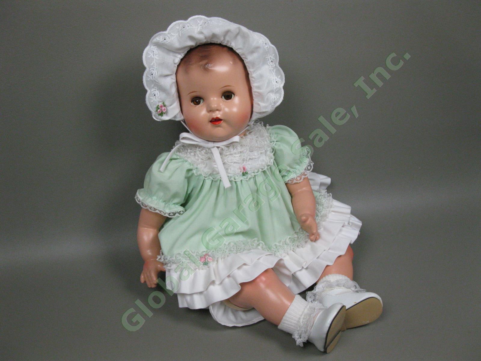 Vintage c1940s Ideal 20" Baby Beautiful Composition + Cloth Doll Fully Restored