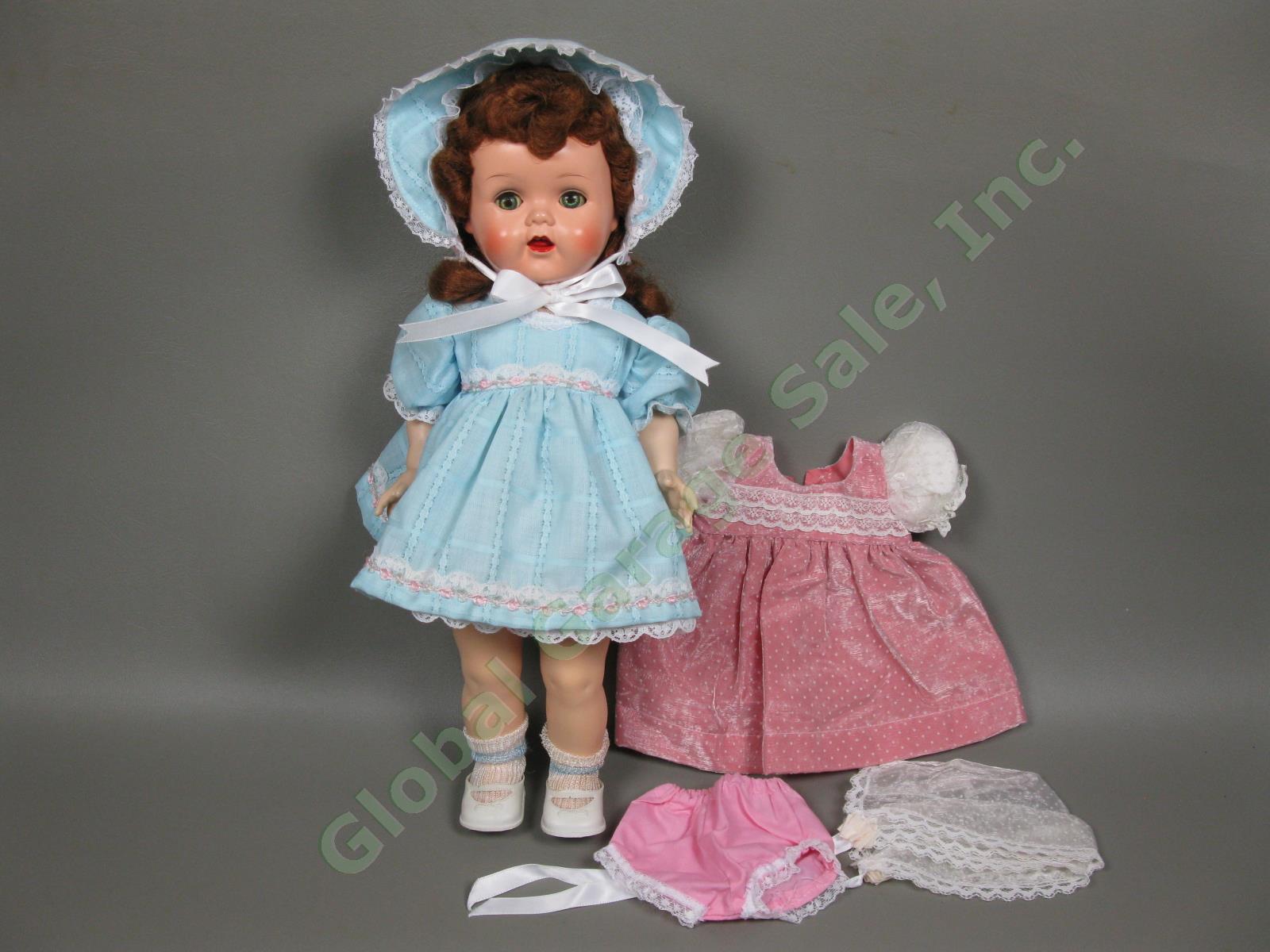 Vintage 1950s Ideal 16” Saucy Walker Doll Sleep Eyes & Crier Original Dress EXC!