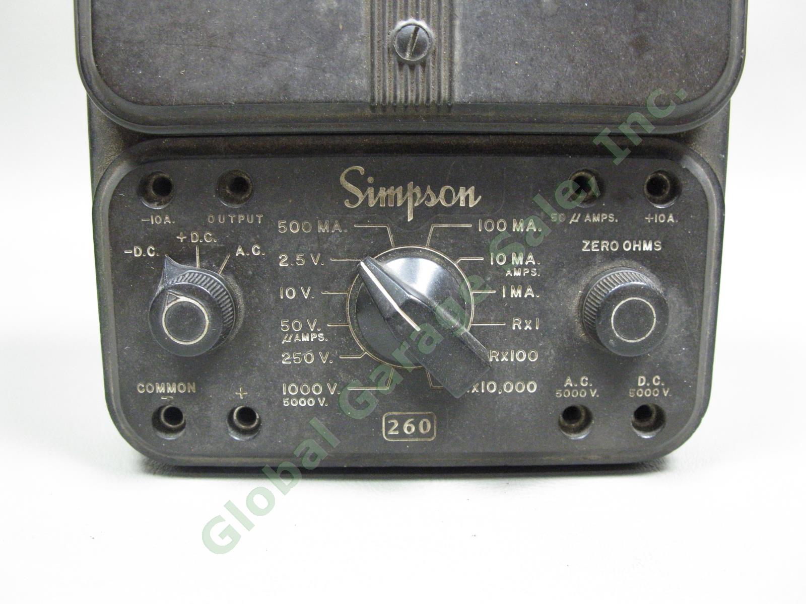 Vintage Simpson 260 Series-5 Milliammeter Volt/Ohm Handheld Multi-Meter w/ Leads 2