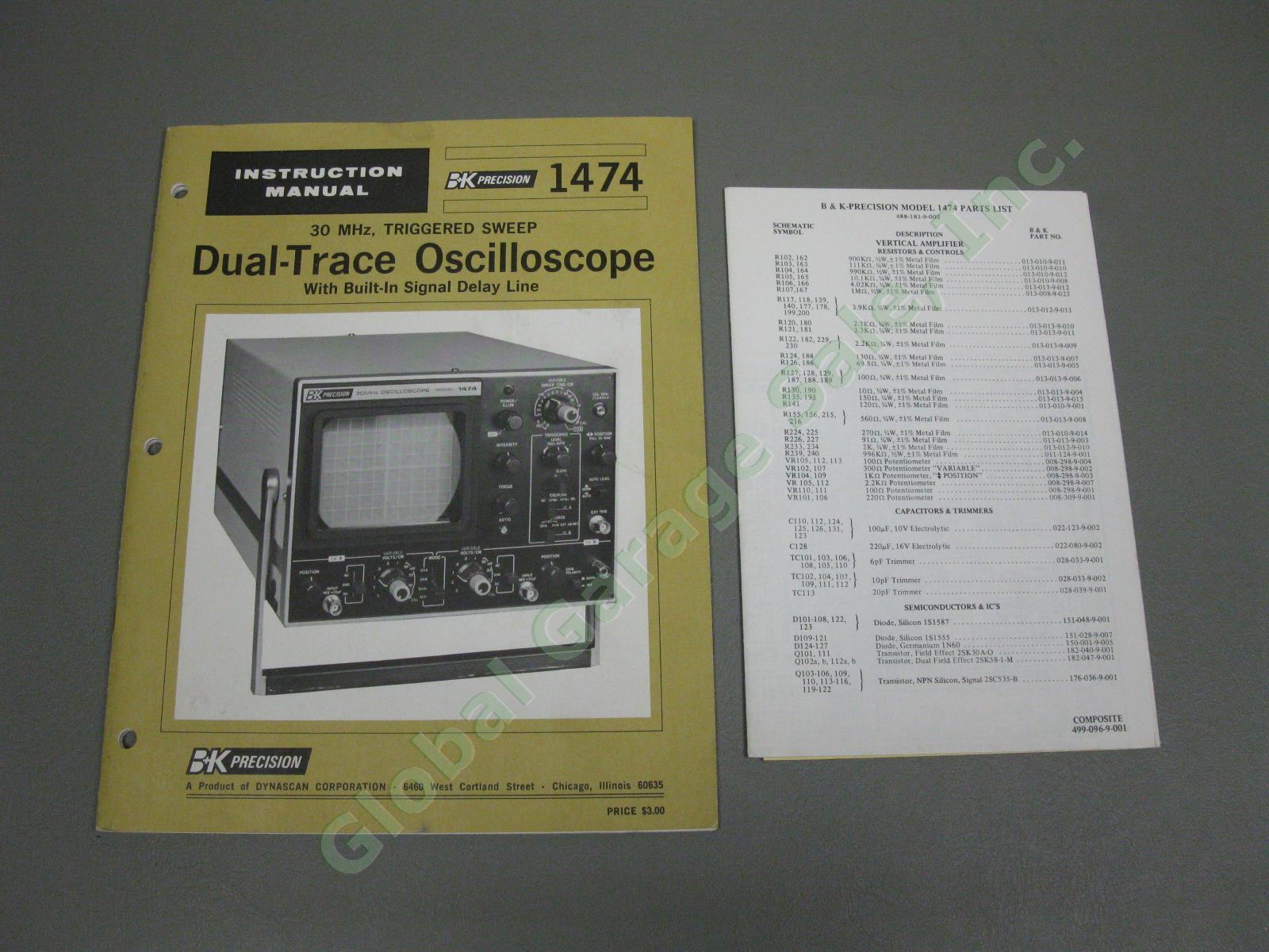 B&K Precision 1474 30MHz Triggered-Sweep Dual-Trace Oscilloscope Tested IWC NR 10
