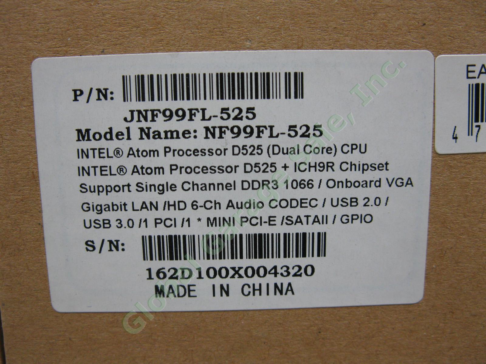Jetway NF99FL-525 Intel Atom D525 Fanless 1.8GHz Networking Mini-ITX Motherboard 5