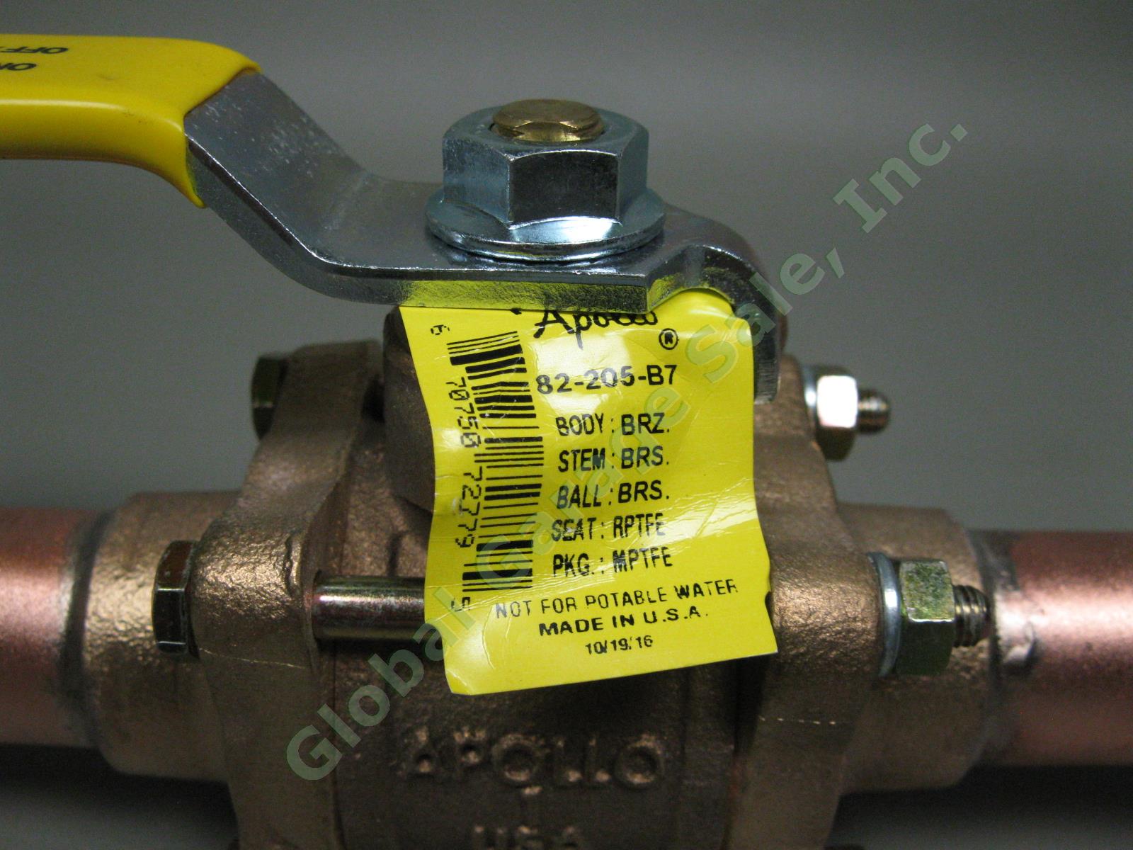 1" High Purity Copper/Bronze 3pc Apollo Male Ball Valve Cleaned For O2 Service 2