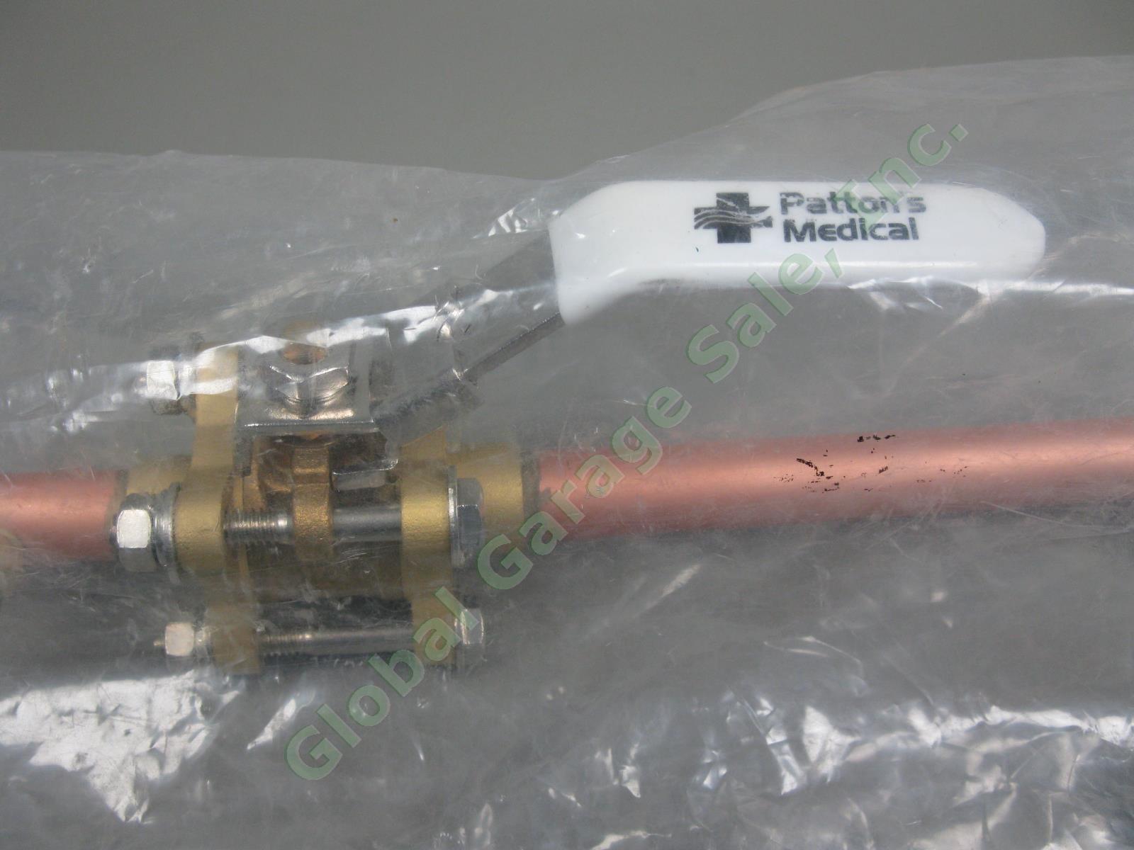 1/2" High Purity Copper Pattons 3pc Medical Gas Isolation Ball Valve Purge Ports 1