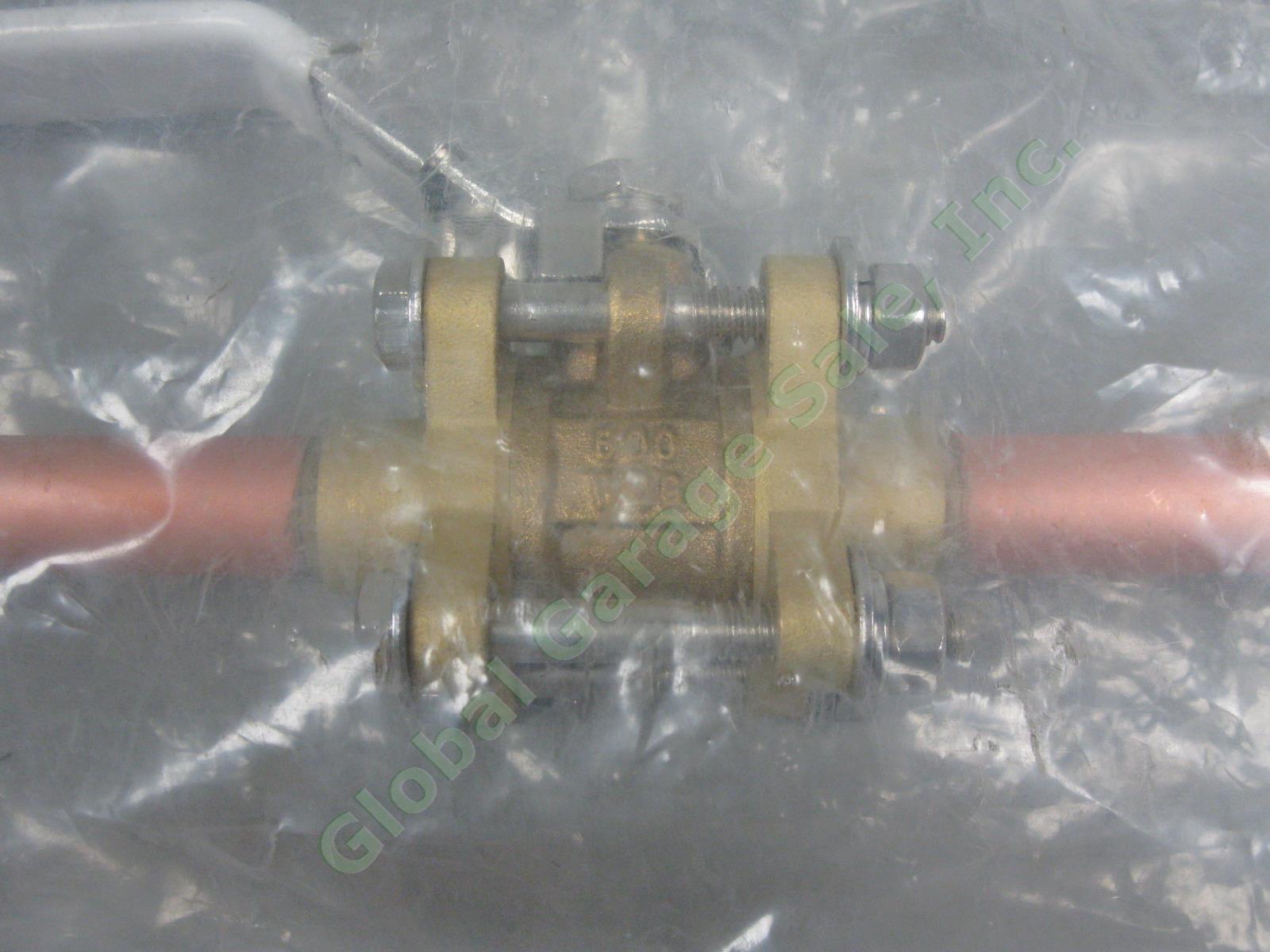 1/2" High Purity Copper Pattons 3pc Medical Gas Isolation Ball Valve Purge Ports 3