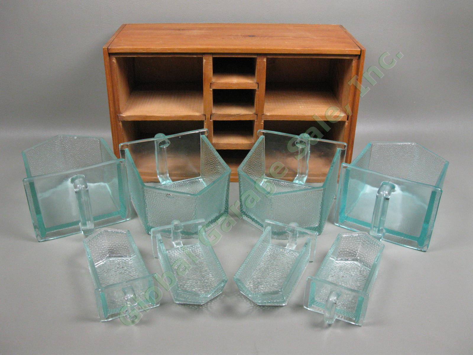 Vintage Hoosier Wooden Spice/Apothecary Cabinet Cupboard + 8 Glass Scoop Drawers