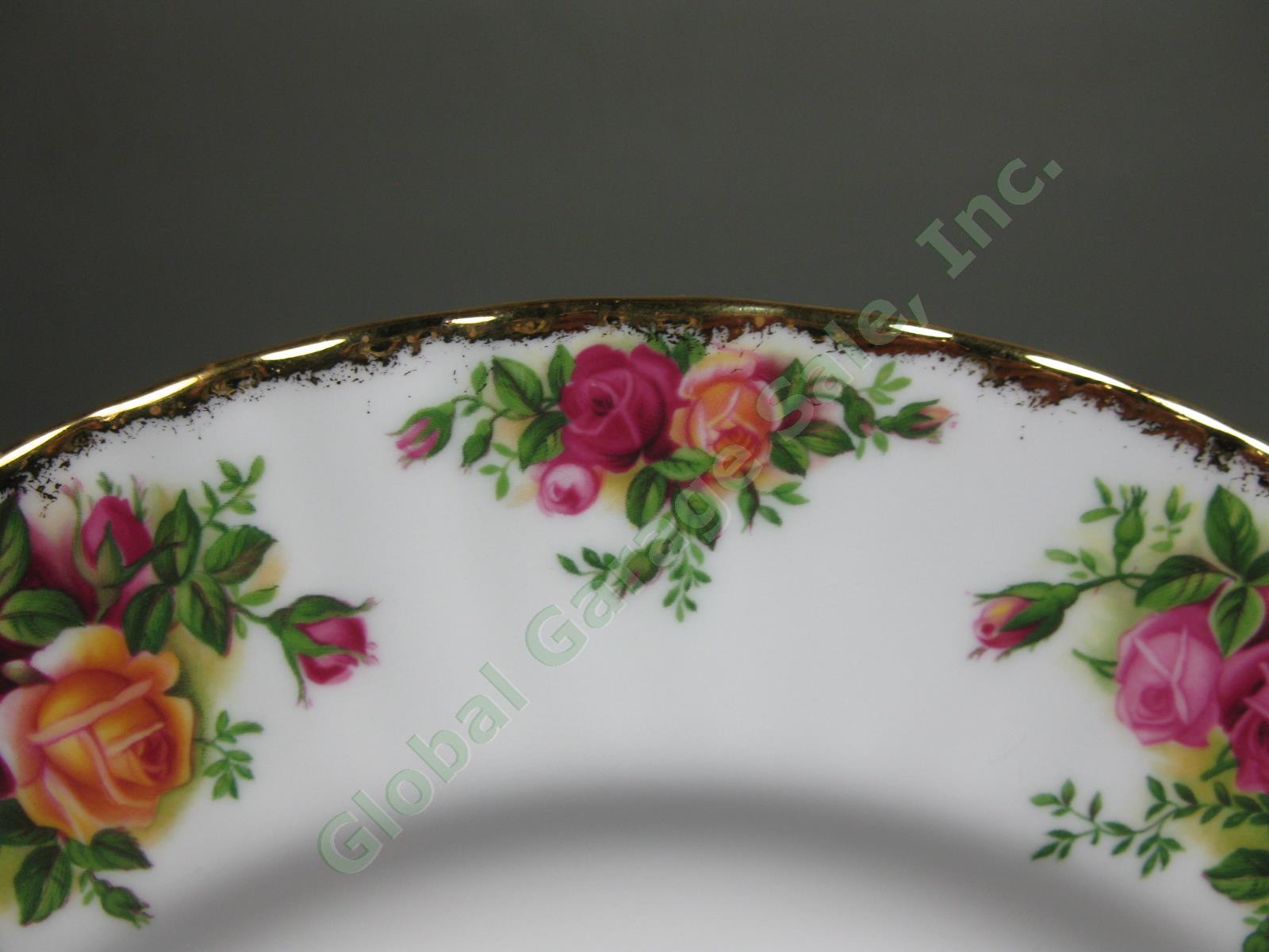 8 Royal Albert Old Country Roses Dinner Plate Fluted Gold Trim Bone China Set NR 3