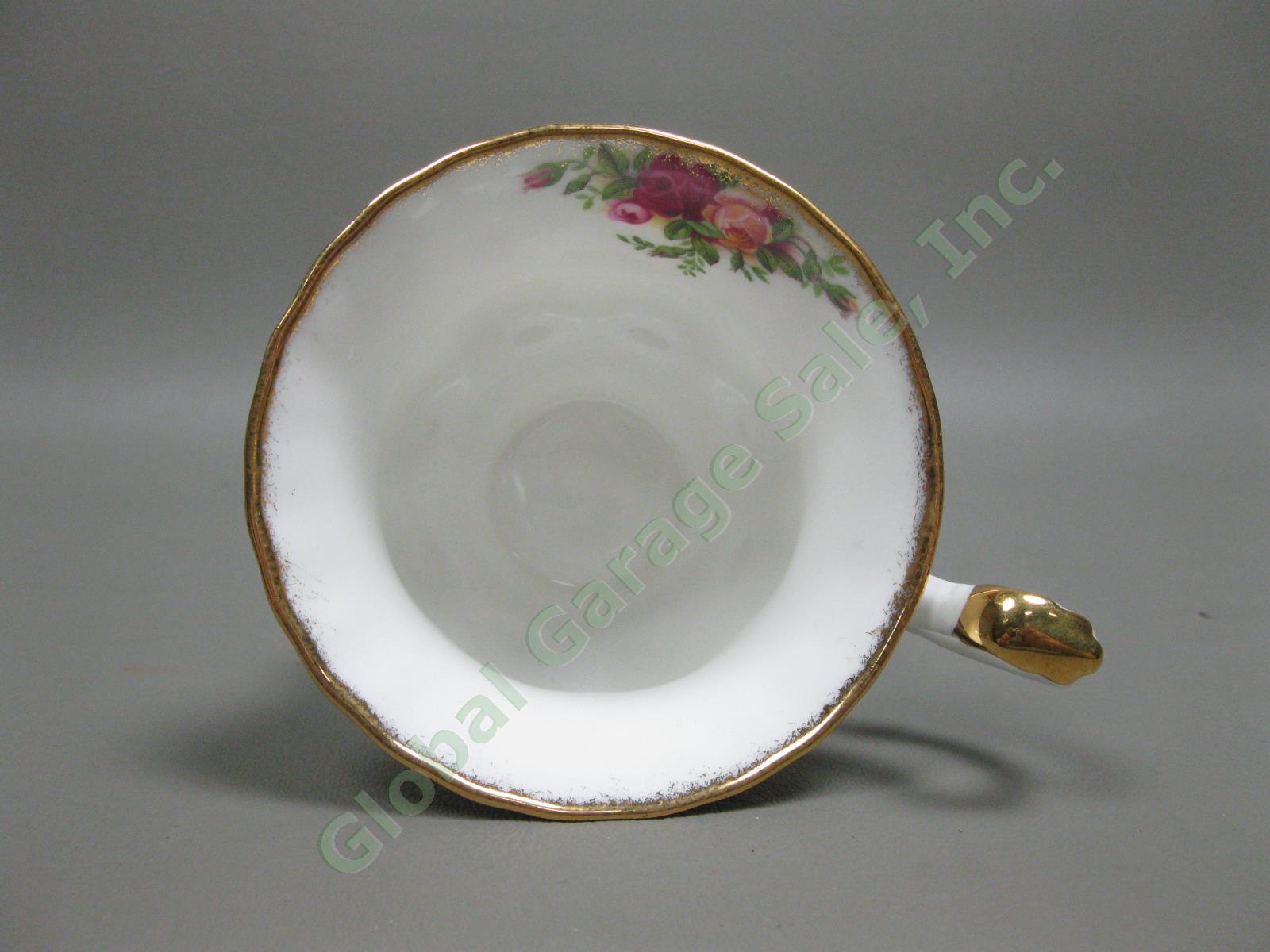 8 Royal Albert Old Country Roses Footed Tea Cup/Saucer Gold Trim Bone China Set 5