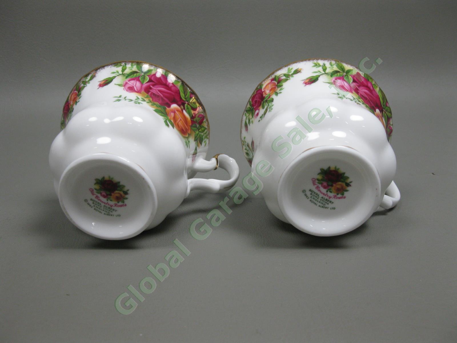 8 Royal Albert Old Country Roses Footed Tea Cup/Saucer Gold Trim Bone China Set 14