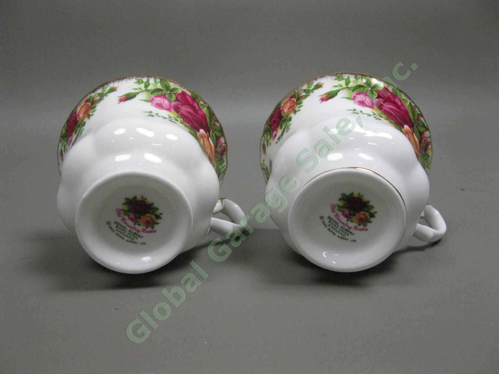 8 Royal Albert Old Country Roses Footed Tea Cup/Saucer Gold Trim Bone China Set 16