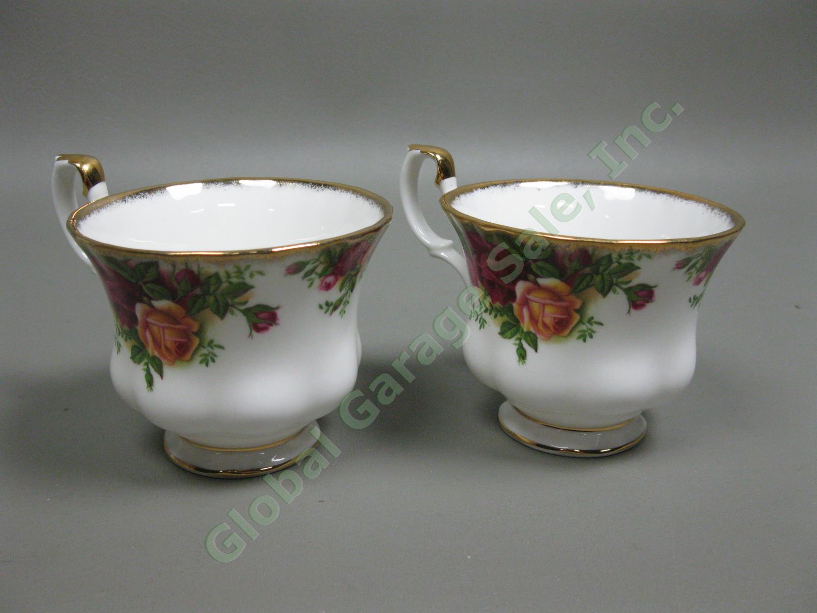 8 Royal Albert Old Country Roses Footed Tea Cup/Saucer Gold Trim Bone China Set 17