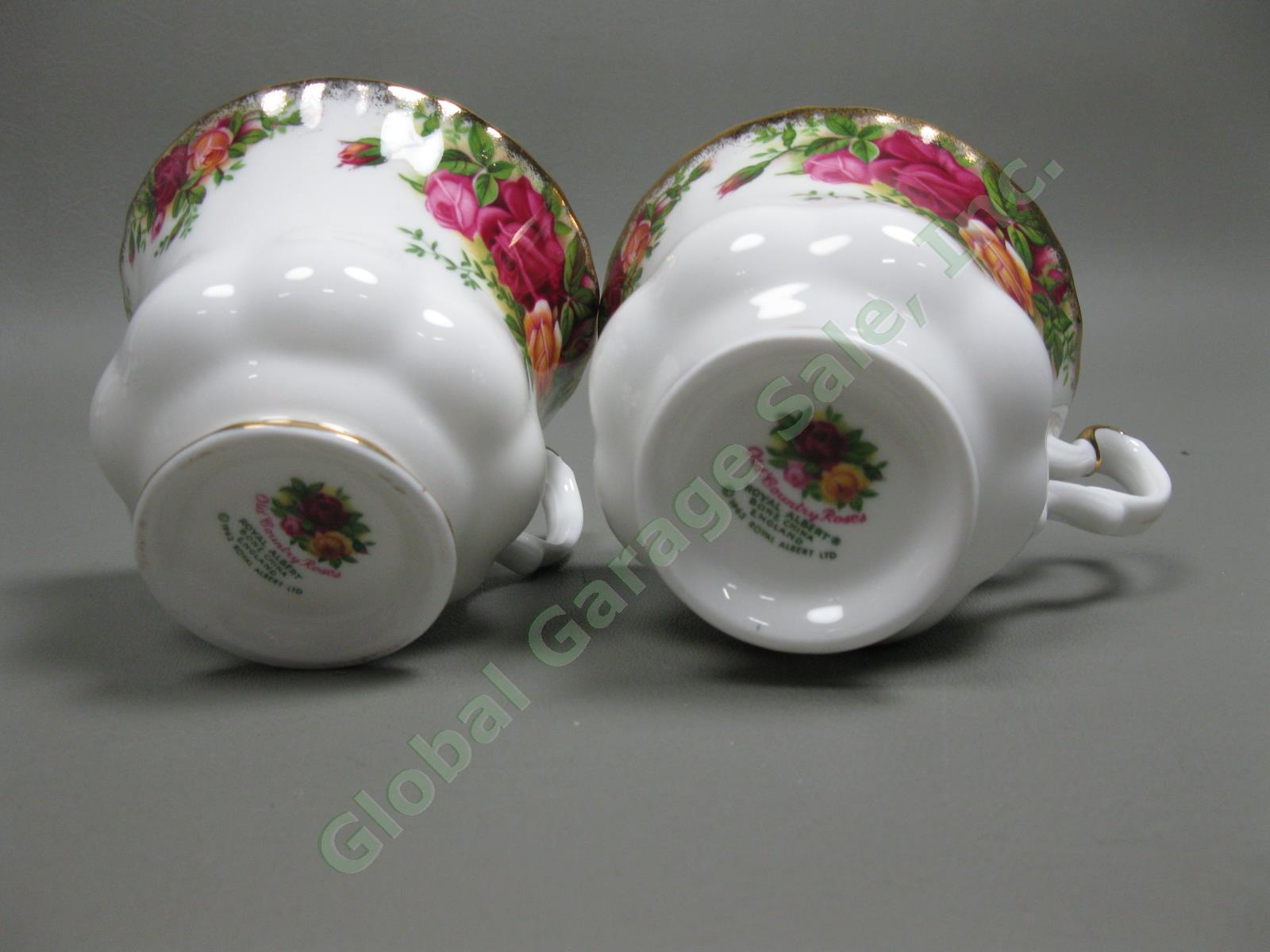 8 Royal Albert Old Country Roses Footed Tea Cup/Saucer Gold Trim Bone China Set 18