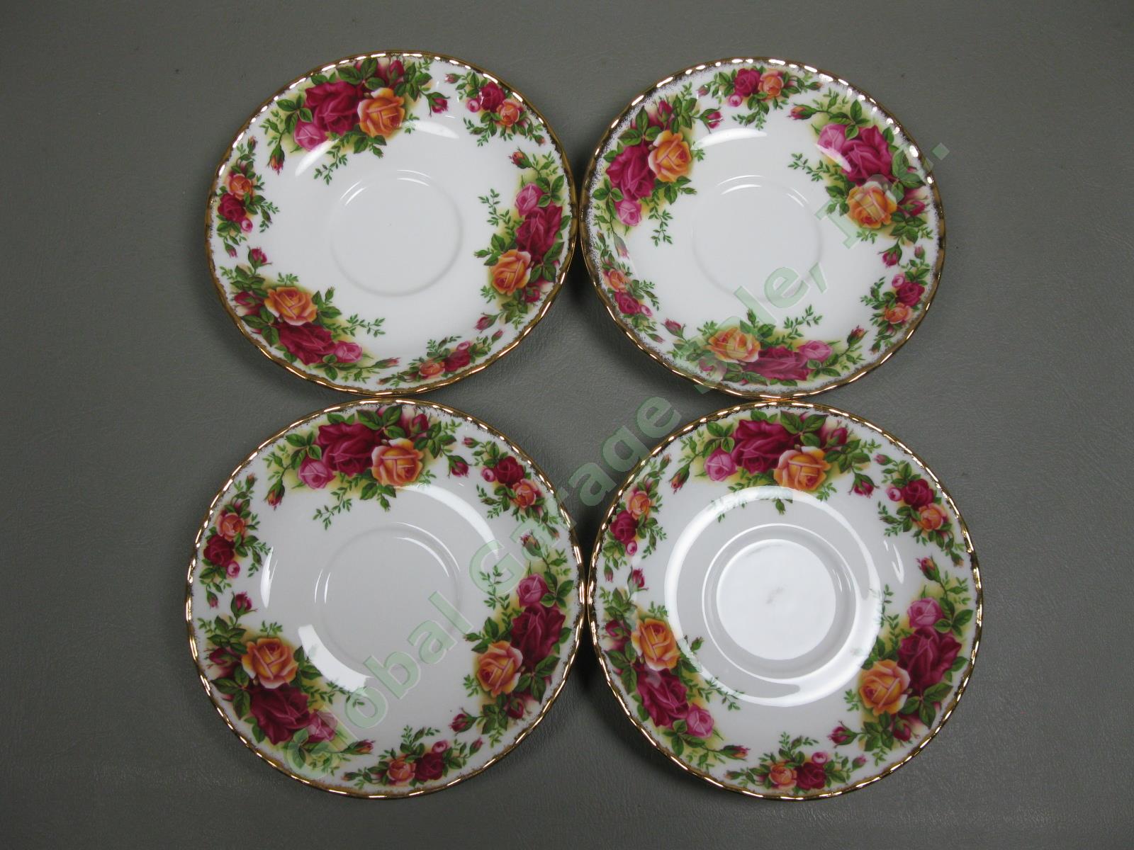 8 Royal Albert Old Country Roses Footed Tea Cup/Saucer Gold Trim Bone China Set 21