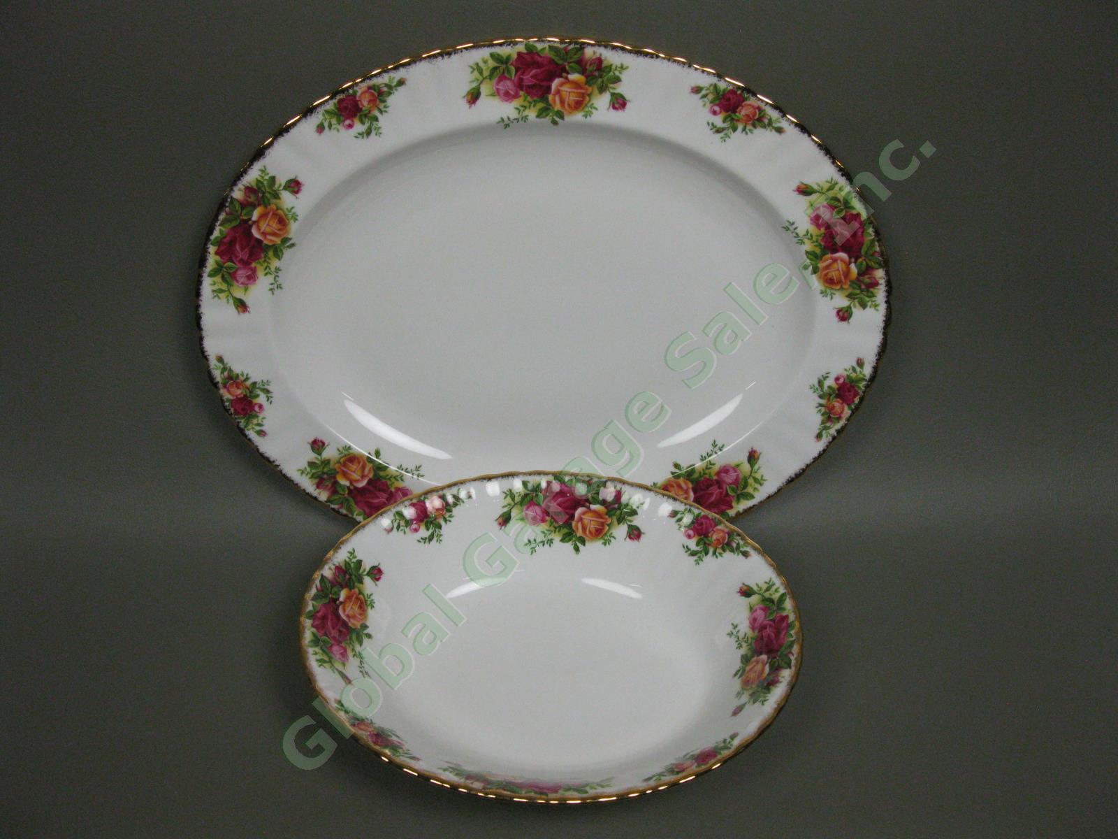 4 Royal Albert Old Country Roses Place Settings Serving Bowl Platter Plate Set 9