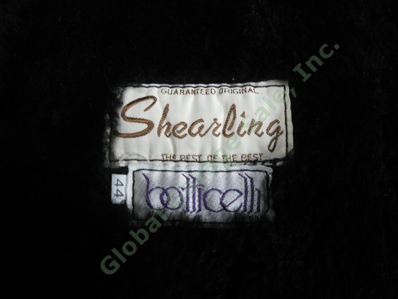 Vintage Botticelli Shearling Soft Italian Leather Fur Long Over Coat Size 44 NR 2