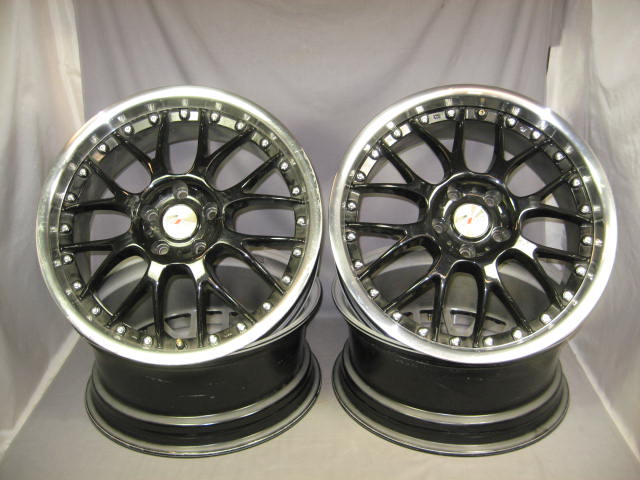 4 Flik Wasp 18" Inch 18x7 Black Polished Wheel Rims Set