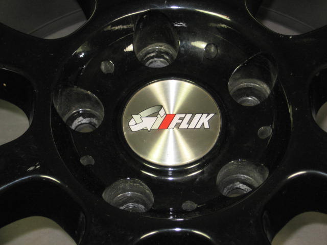 4 Flik Wasp 18" Inch 18x7 Black Polished Wheel Rims Set 2