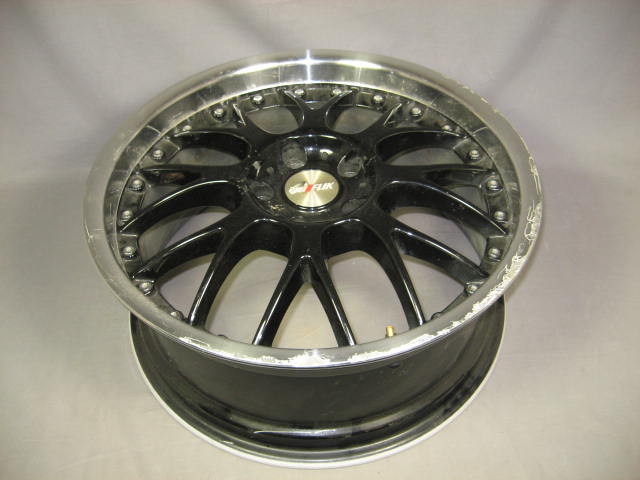 4 Flik Wasp 18" Inch 18x7 Black Polished Wheel Rims Set 4
