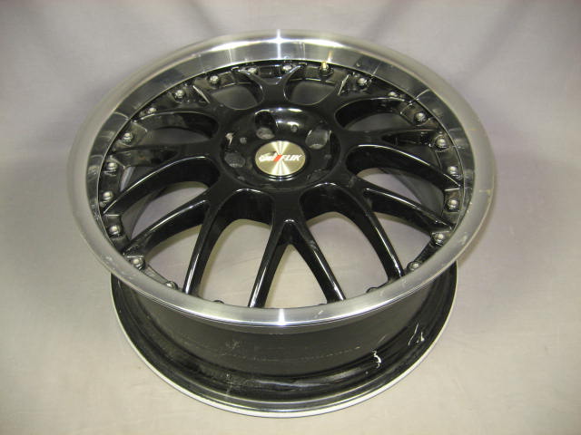 4 Flik Wasp 18" Inch 18x7 Black Polished Wheel Rims Set 6