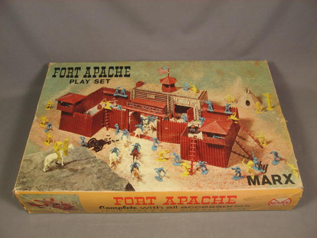 Vintage Marx Fort Apache Play Set Playset Pieces W/ Box