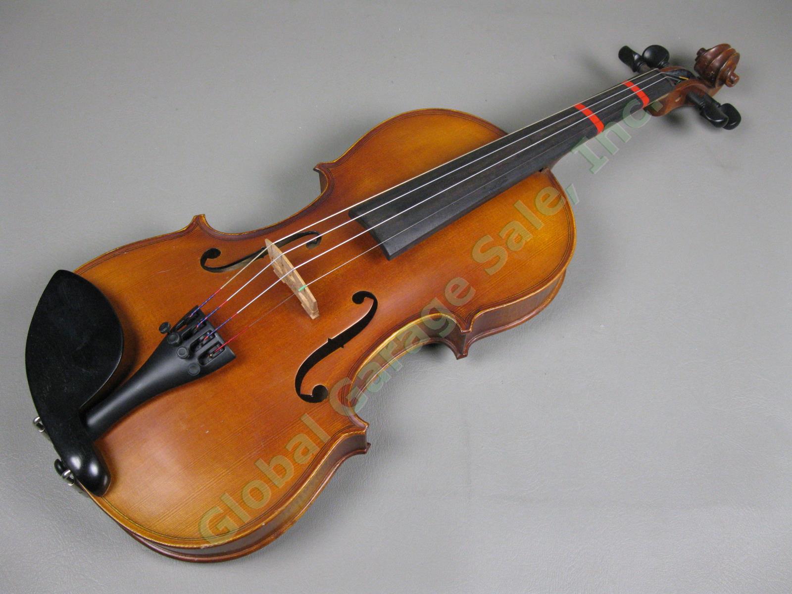 John Juzek Model #100 4/4 Full-Size Violin Outfit With Bow + Hard Case EXC COND! 1