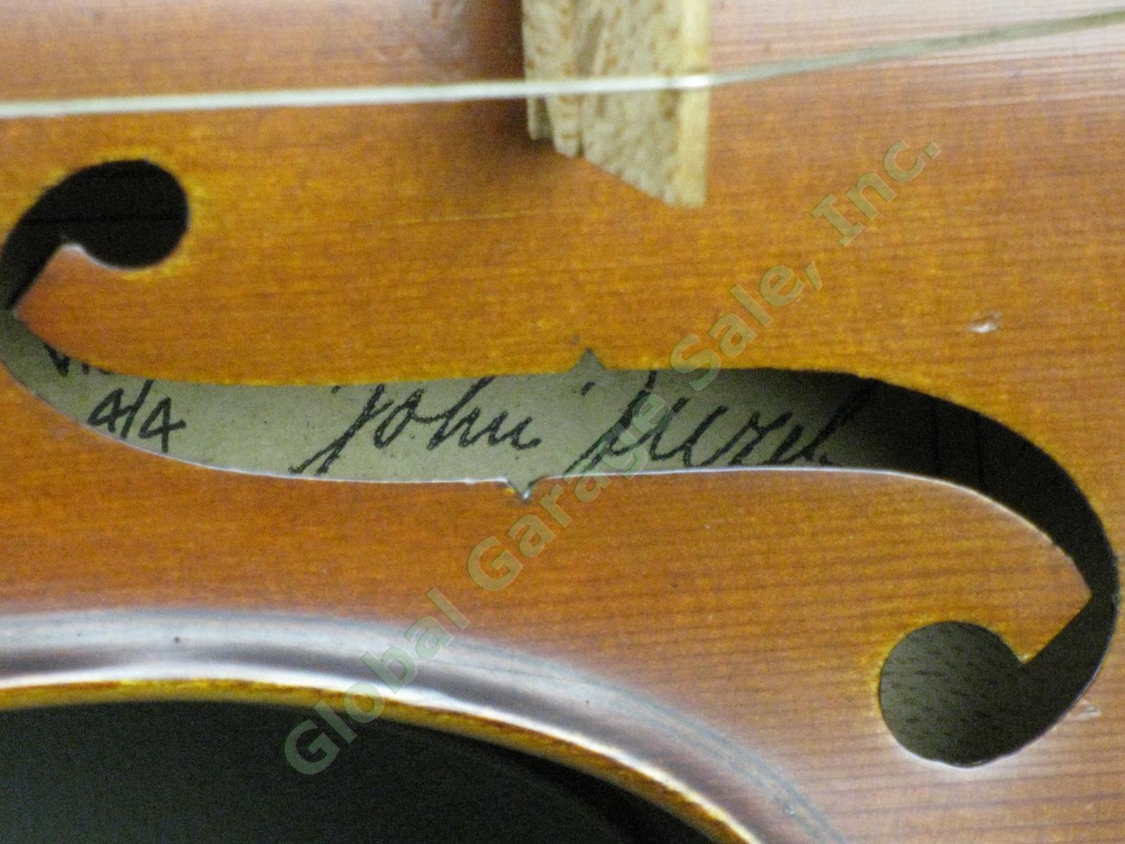 John Juzek Model #100 4/4 Full-Size Violin Outfit With Bow + Hard Case EXC COND! 13