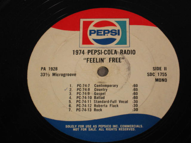 Vintage Pepsi Cola Mountain Dew Radio Promo LP Records 6