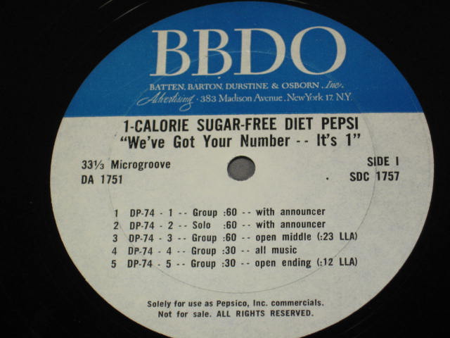 Vintage Pepsi Cola Mountain Dew Radio Promo LP Records 10