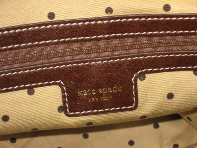 NWT Kate Spade Clover Tobacco Leather Handbag Purse Bag 7