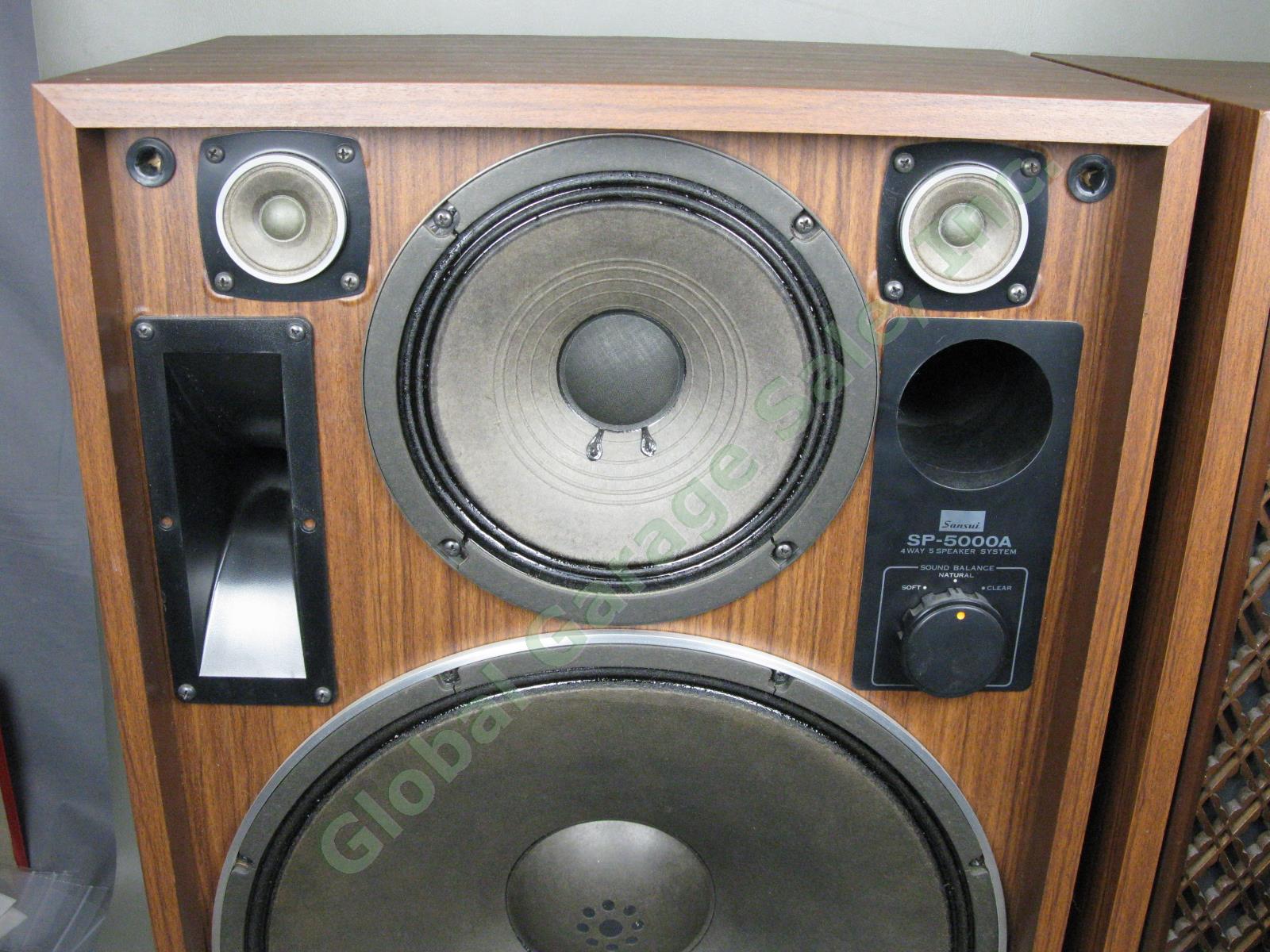 Rare Vintage 1970s Sansui SP5000A Stereo Speakers 130W 16" Woofers One Owner! 5