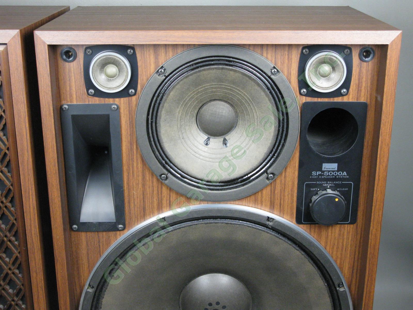 Rare Vintage 1970s Sansui SP5000A Stereo Speakers 130W 16" Woofers One Owner! 8