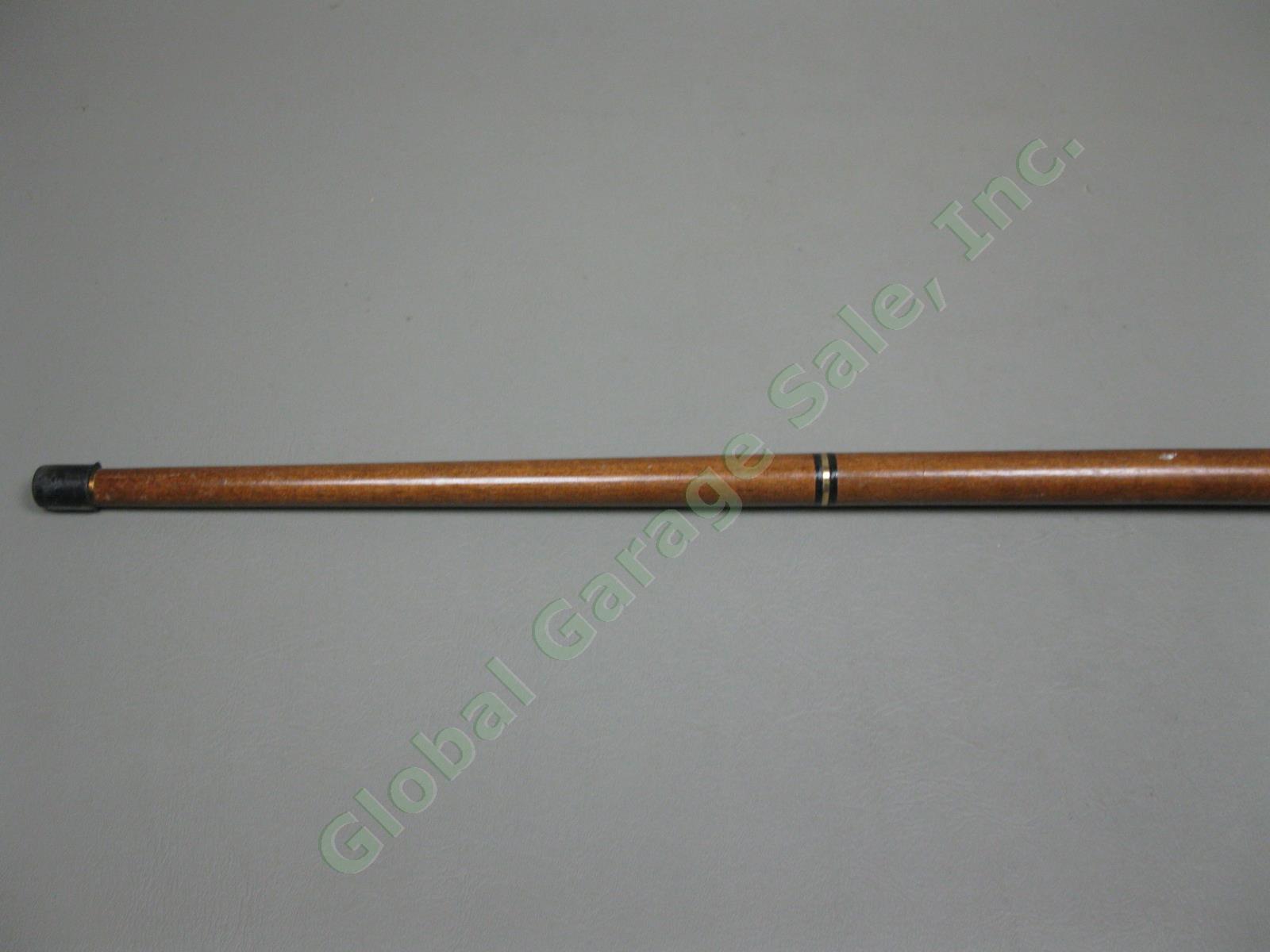 Antique Vintage Wooden & Brass Walking Stick Cane 34.5"-37.5" Lot Snakeskin NR! 37