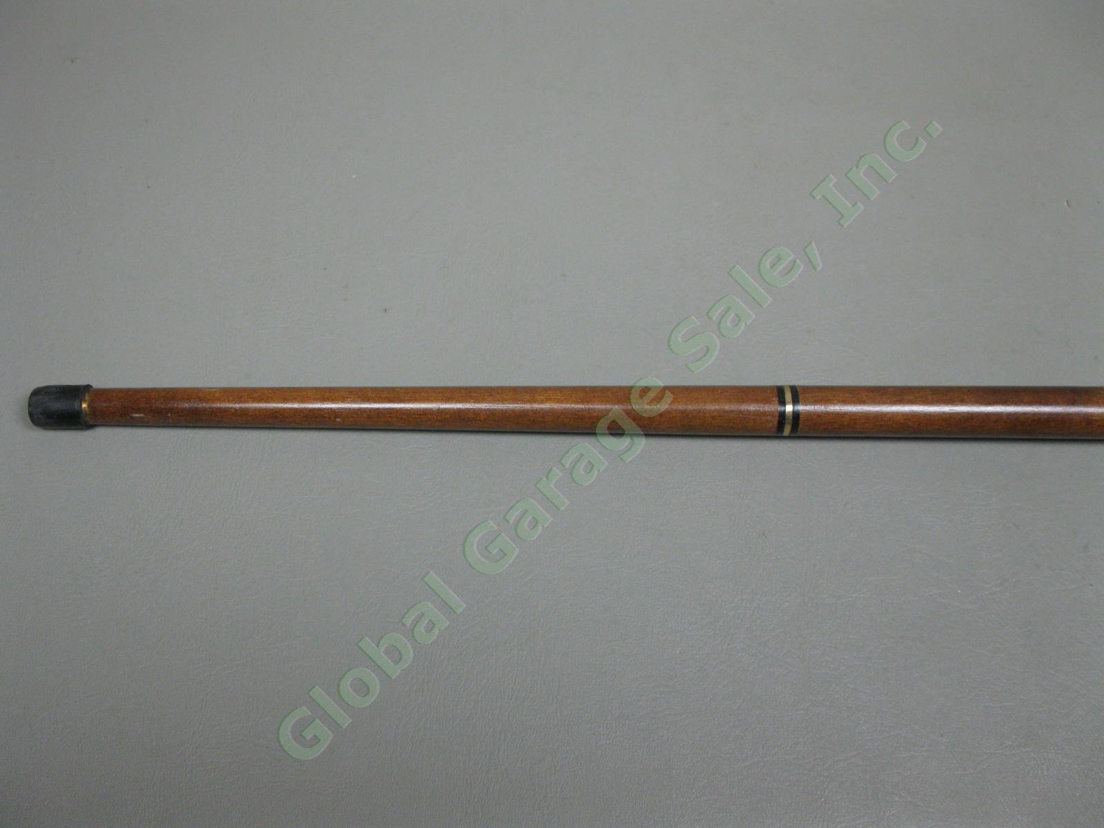 Antique Vintage Wooden & Brass Walking Stick Cane 34.5"-37.5" Lot Snakeskin NR! 38
