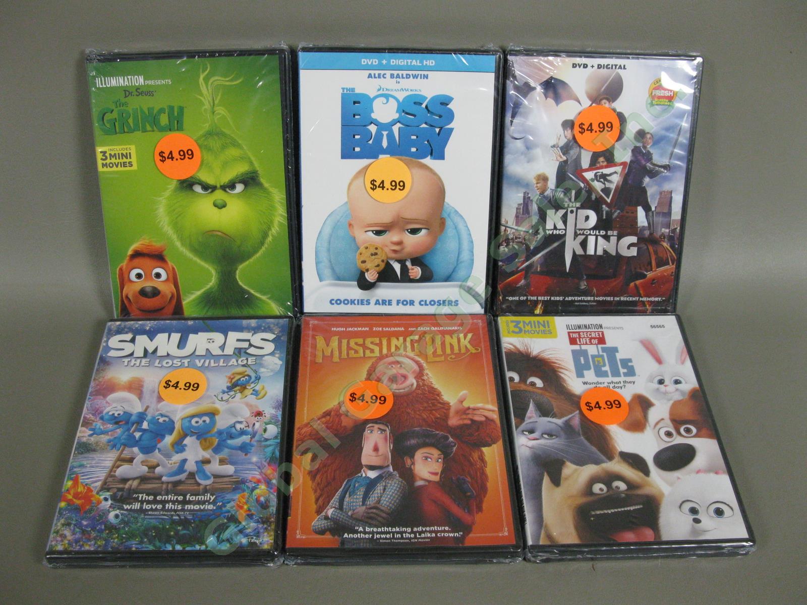 41 Cartoon Animated Kids Movie DVD Lot Lego Ninjago Minions Smurfs Missing Link 1