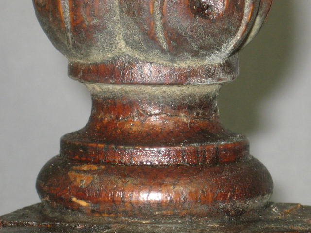 Antique Victorian Carved Oak Wood Footstool Ottoman NR 6