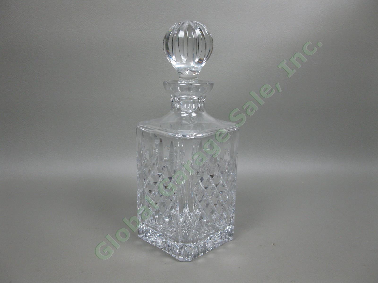 Vintage Waterford 10.75" Cut Crystal Rectangular Glass Liquor Decanter & Stopper