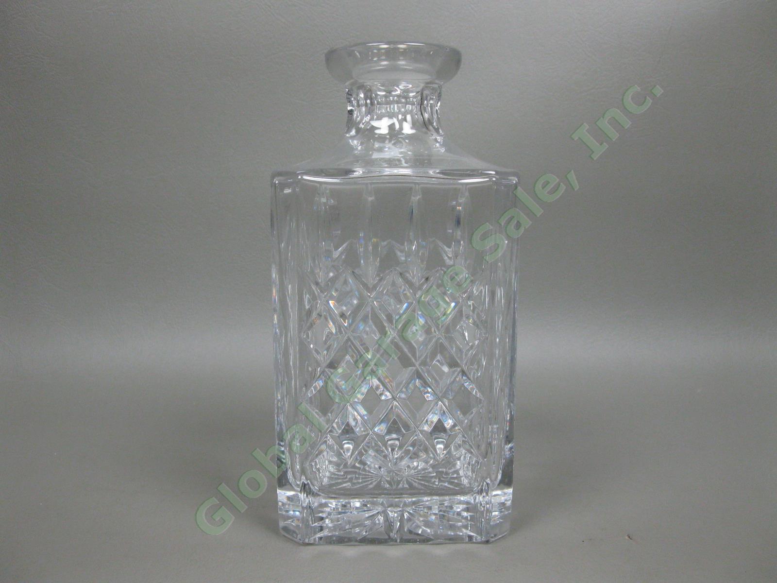 Vintage Waterford 10.75" Cut Crystal Rectangular Glass Liquor Decanter & Stopper 1