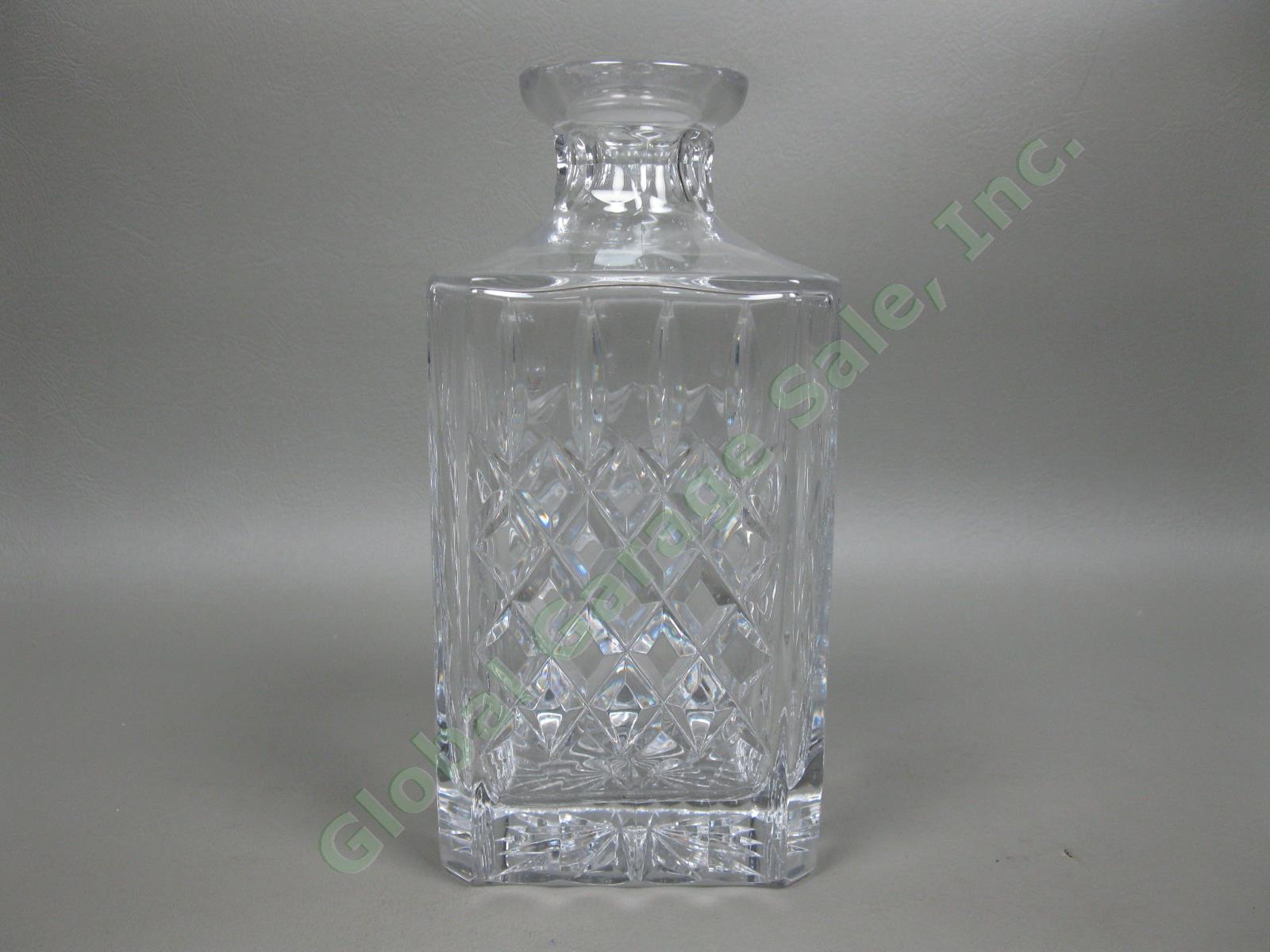 Vintage Waterford 10.75" Cut Crystal Rectangular Glass Liquor Decanter & Stopper 2
