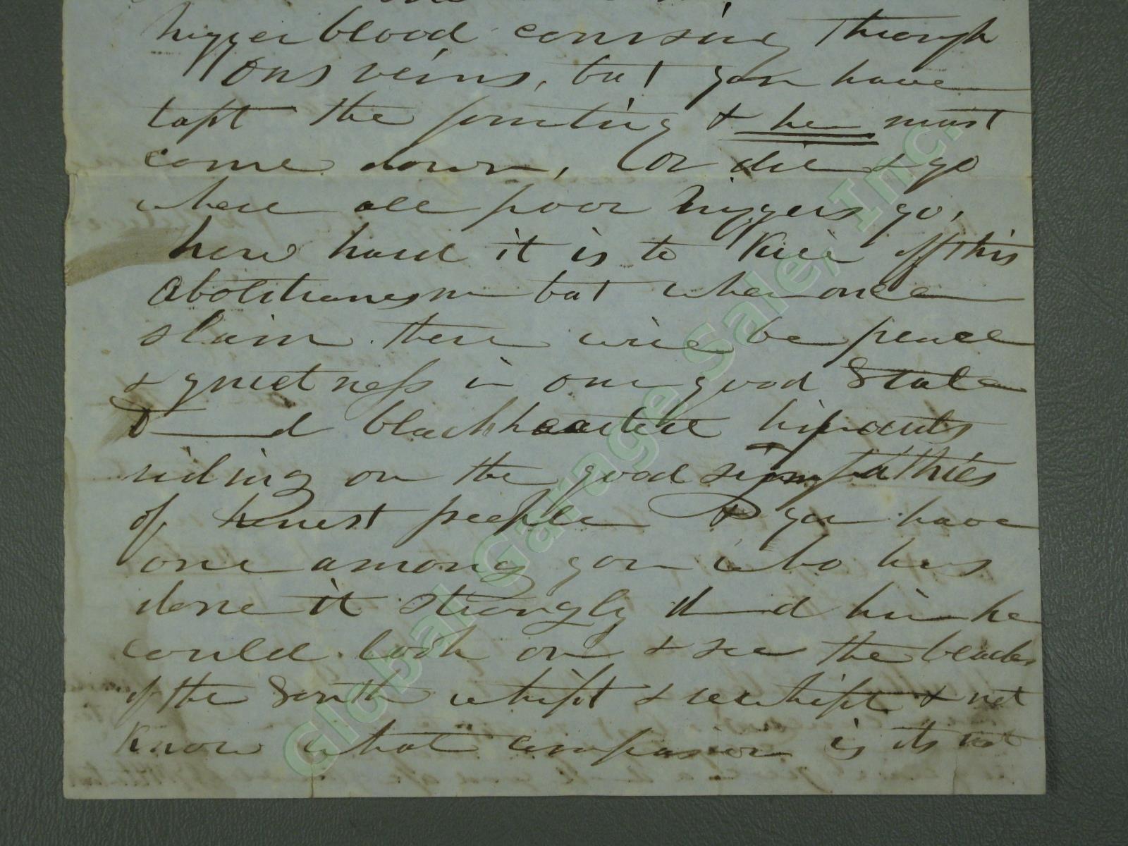 Rare Original 1853 Pre-Civil War Anti-Abolitionist Pro-Slavery Letter Maine NR! 2