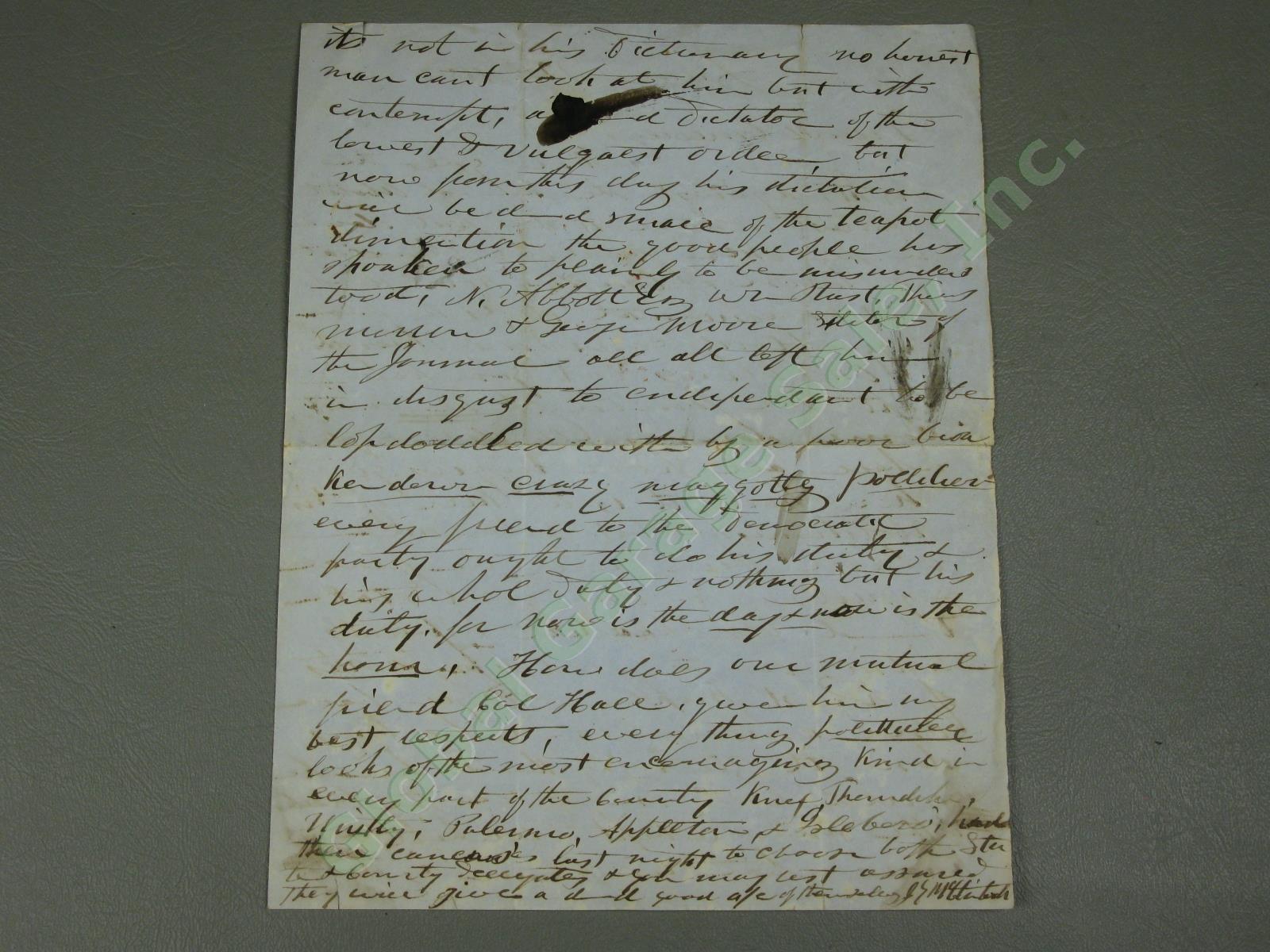 Rare Original 1853 Pre-Civil War Anti-Abolitionist Pro-Slavery Letter Maine NR! 3