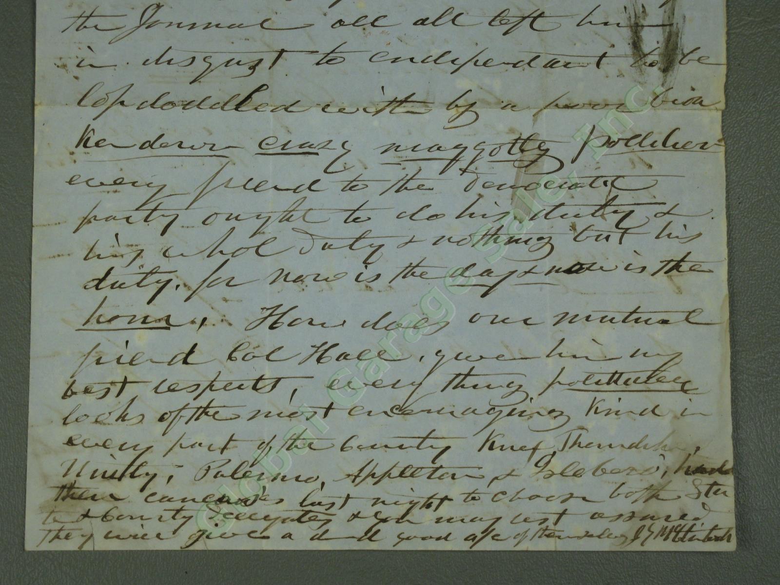 Rare Original 1853 Pre-Civil War Anti-Abolitionist Pro-Slavery Letter Maine NR! 5