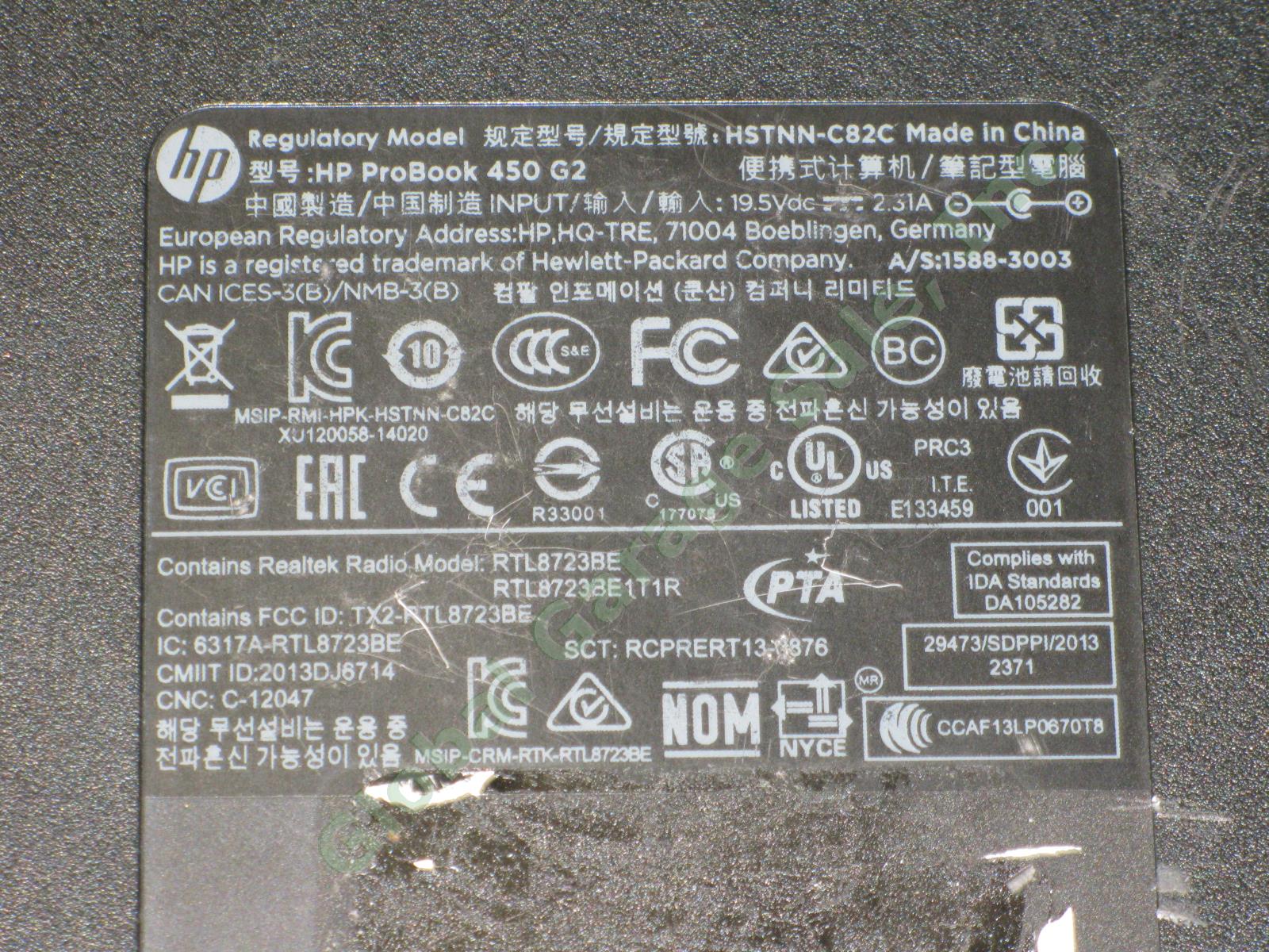 HP ProBook 450 G2 Laptop Computer i5-4210U 2.40GHz 4GB 460GB Win 10 Professional 10