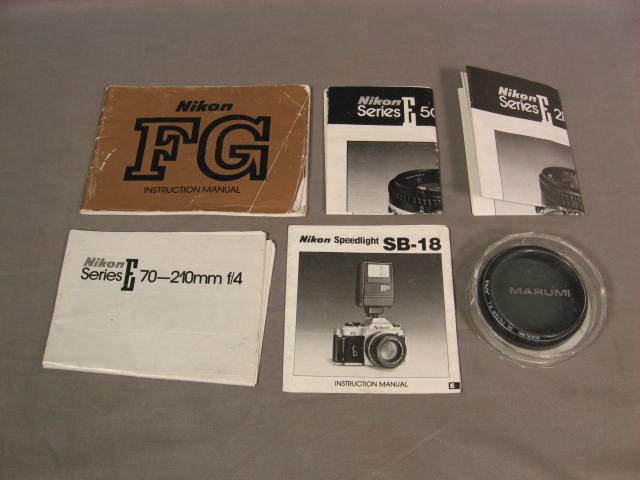 Nikon FG SLR 28mm f/2.8 50mm f/1.8 70-210mm f/4 Lens + 14