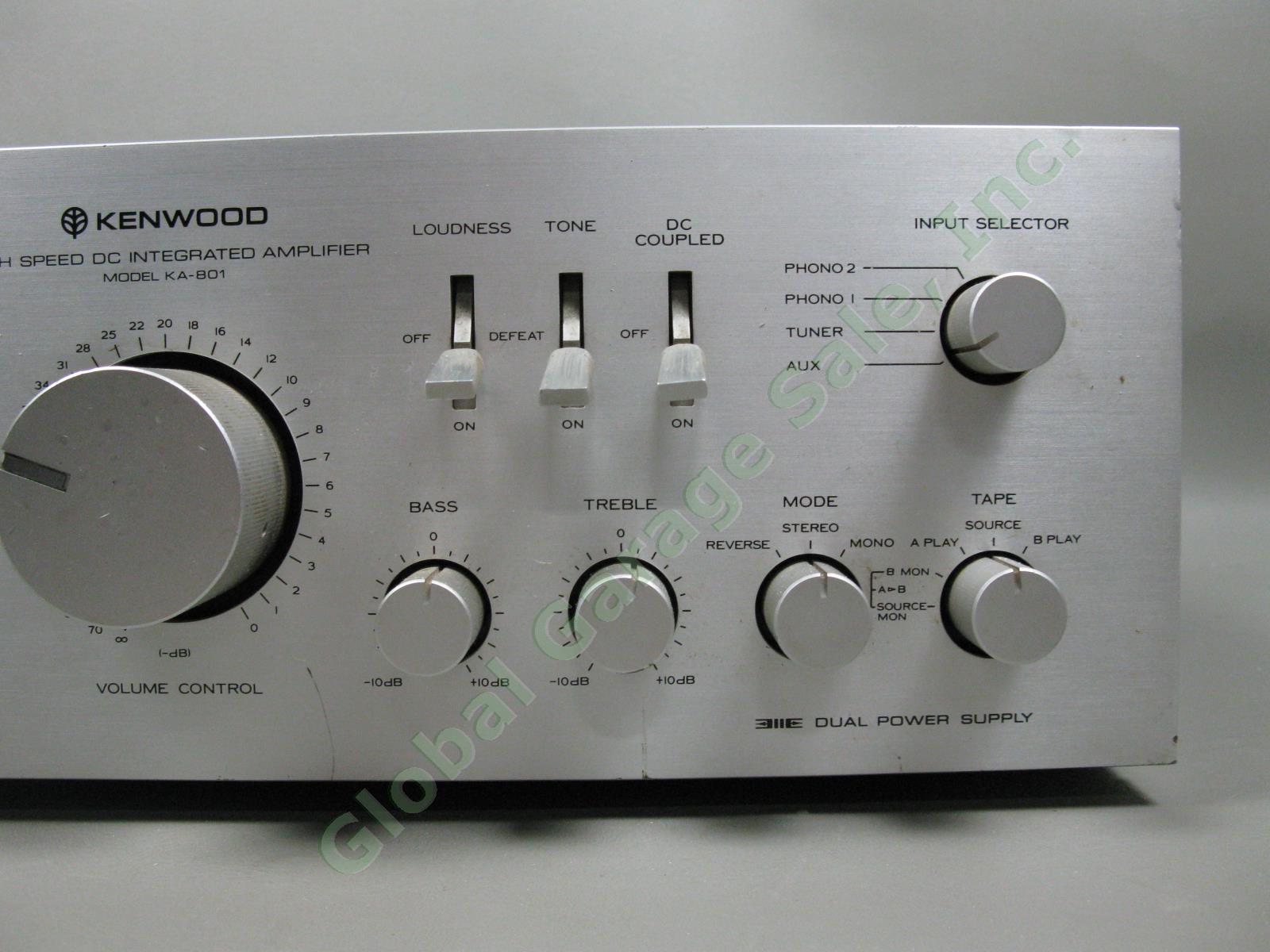 Vintage Kenwood KA-801 High Speed DC Integrated Stereo Amplifier Parts/Repair NR 2